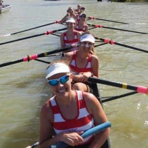 Senior women rowing